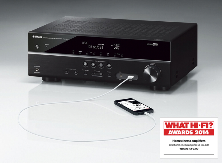 海洋之神5.1声道家庭影院收音扩音机RX-V377 荣获2014年度What Hi-Fi?五星评价大奖